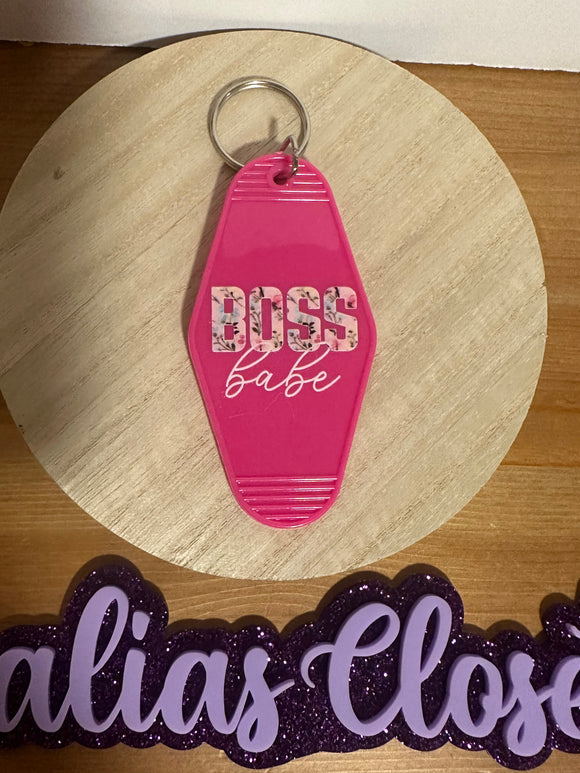 Boss Babe Motel Keychain