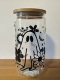 Boho Ghost Glass Can Cup